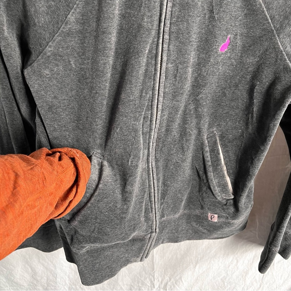 Paul Smith Pink Women M Medium Grey Velour Hoodie Jacket Full Zip Y2K Vintage - Picture 4 of 16